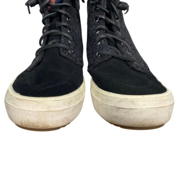 Sperry Crest Lug High-Top Sneakers Shoes Suede Wool Lace Up Closure Black W 9.5M - Picture 3 of 7